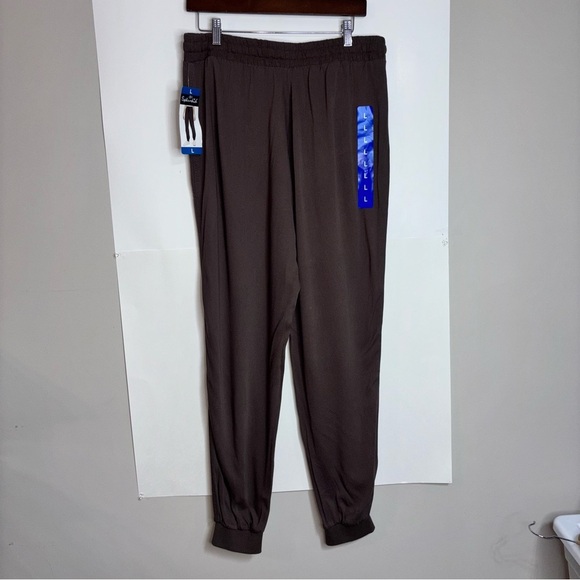 Splendid Brown Jogging Style Pants Women’s Large Elastic Drawstring Waist Pocket - Picture 8 of 8